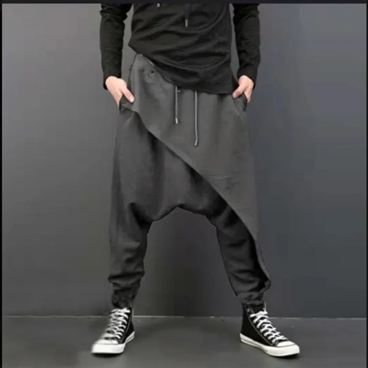 Casual Mens Pants 2023 Available Stock European Spring Loosefit Harem High Waist Slimming Crossgrade 240822Z