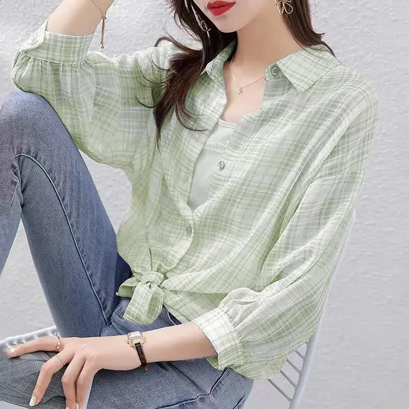 Womens thin striped economy womens top high-end S y ner elegant and chic Xl 240822