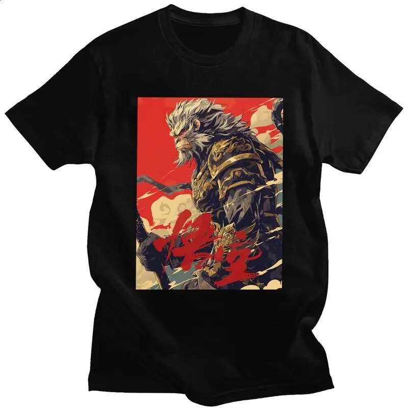 T-shirt graphique de sport pour hommes, t-shirt en coton noir avec armure complexe et illustration de créature bestiale, chemise ample à manches