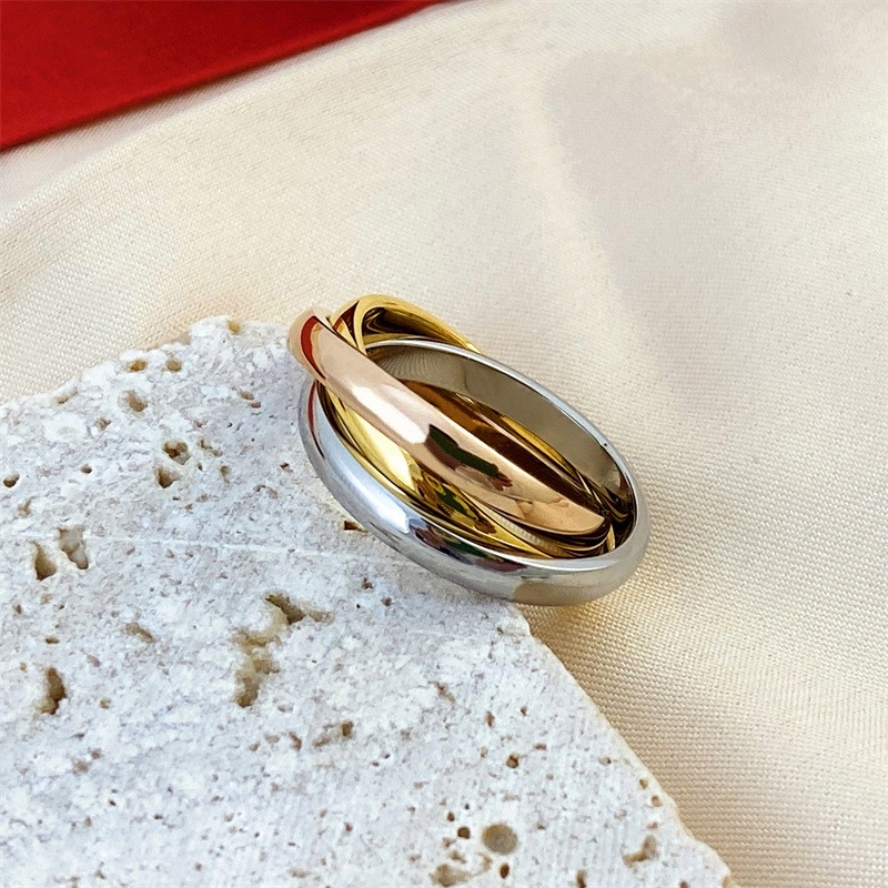 Designer Three Colors Ring for Men Women Titanium Screw Rings with Black Silver Rose Gold Plated Luxury Love Rings