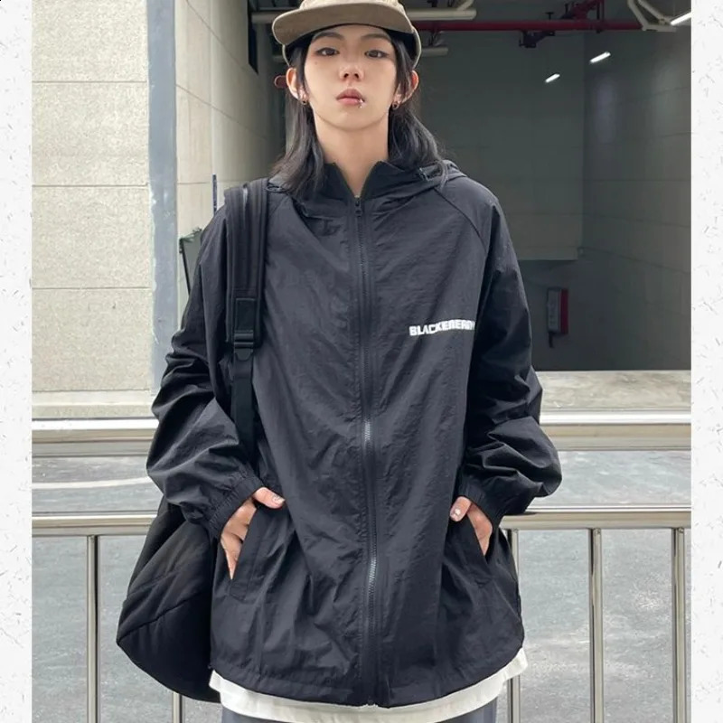 Deeptown Gorpcore Jacket Women Windbreakers Oversized Korean Streetwear College Jackets Female Japanese Style Sunscreen Coat 240823