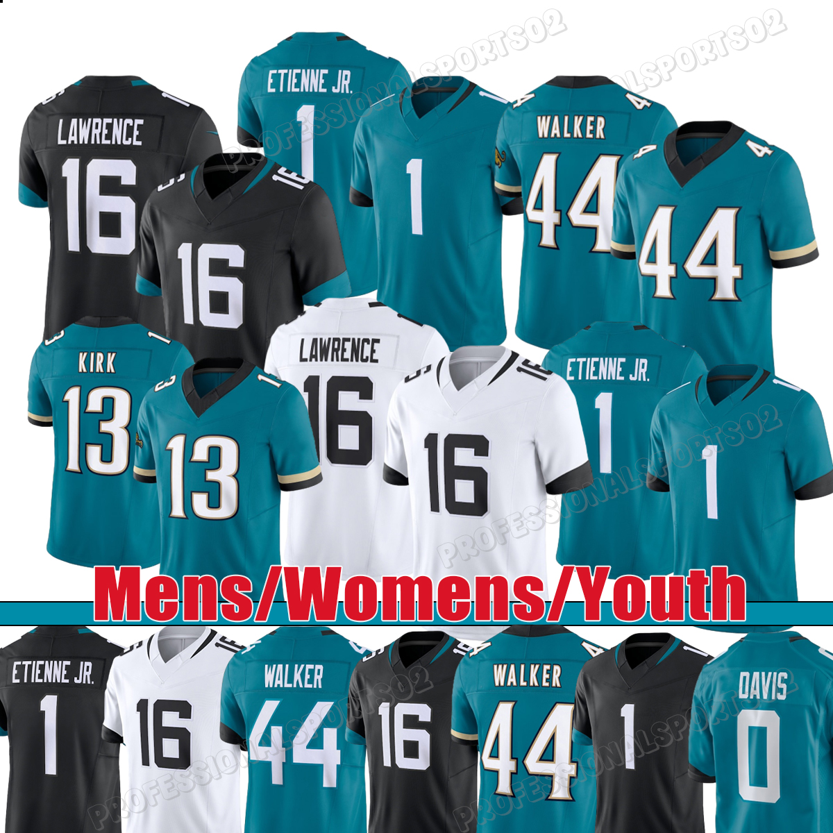 #12 Travis Hunter Jersey Jacksonvillecity Jaguarss jersey Brian Thomas Jr Trevor Lawrence Jacksonviille Football Jersey Travon Walker Travis Etie-image-940819485