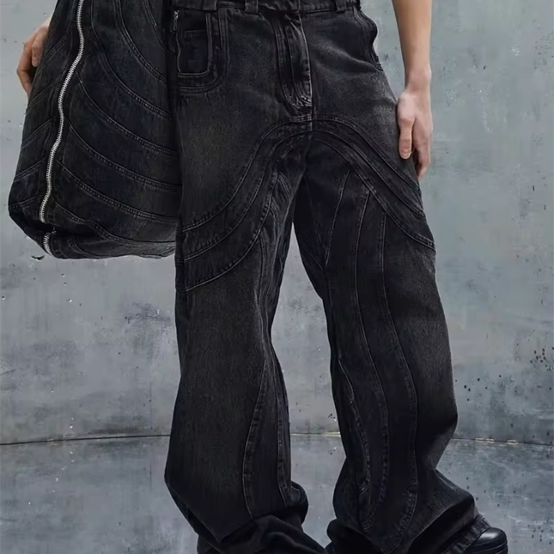 Streetwear Fashion Cross lavage Baggy Baggy Men Y2k Harajuku Vintage Hip Hop Dark Hop Casual Gothic High Wide Jam Le jambe Pantalon Y240822