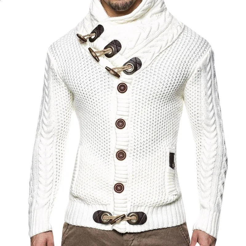 Turtleneck Cardigan Men Parka Winter Clothes For Sweater Windbreaker Mens Knitting Korean Reviews Many 2024 240822