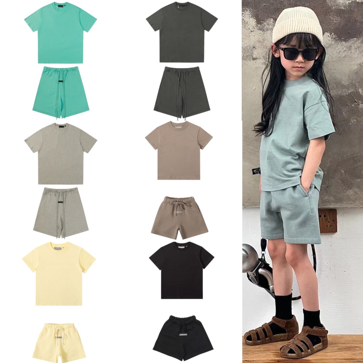 Kids Set Boys Girls T-shirt shorts classic Style Baby Infant Short Sleeve Clothes 2-12 years new Sports Suit-image-818726684