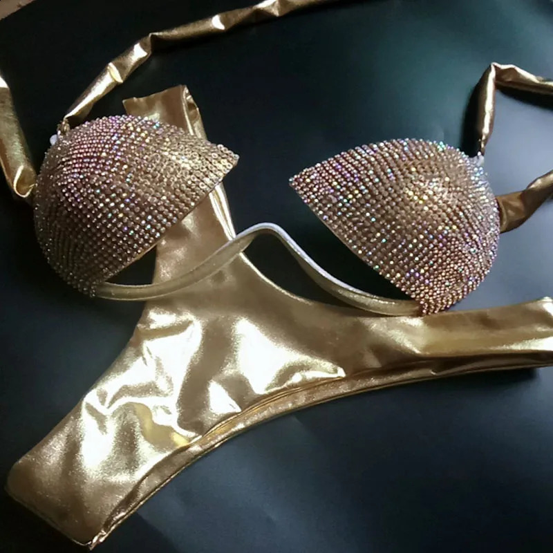 ensemble de bikini strass diamant maillots de bain pierres bling maillot de bain sexy dame maillot de bain maillots de bain femme 240822