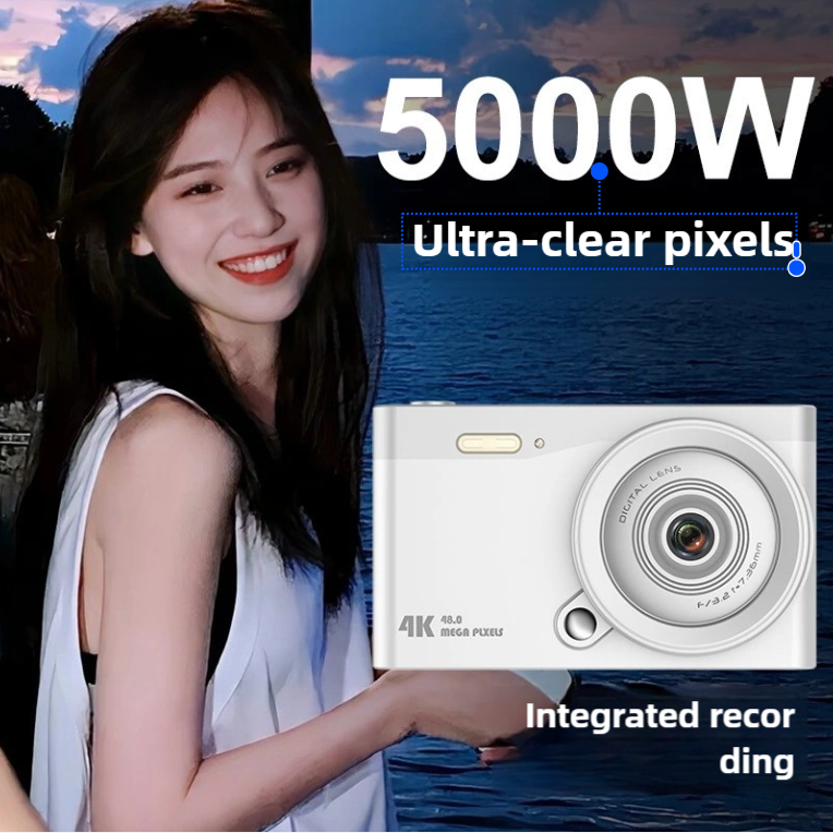 Autofocus 48MP 4K Face Recognition 2.8-inch 16x Zoom Rechargeable Battery Pocket Cinema Digital Compact Camera-image-1014115716