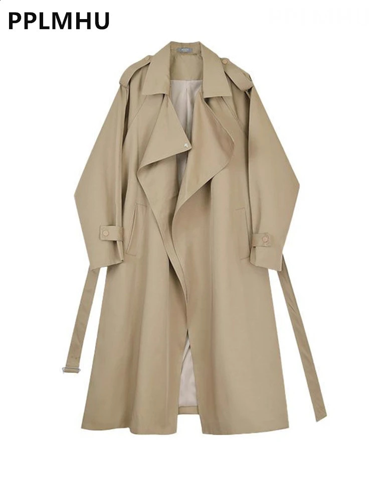 Automne hiver épaissir kaki longue Trench manteaux femmes décontracté coton ample rembourré doublé Gabardina Parkas chaud coupe-vent veste 240822