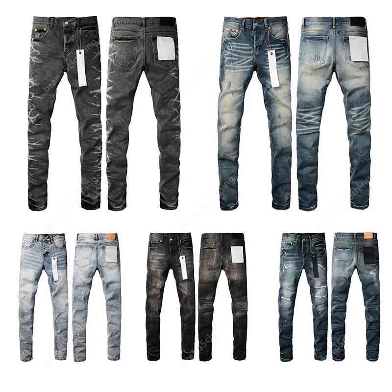 Denim Designer Hole Jeans High Quality Ripped for Men Size 28-38 40 Autumn Winter Plus Velvet HIP HOP Punk Streetwear Trousers
