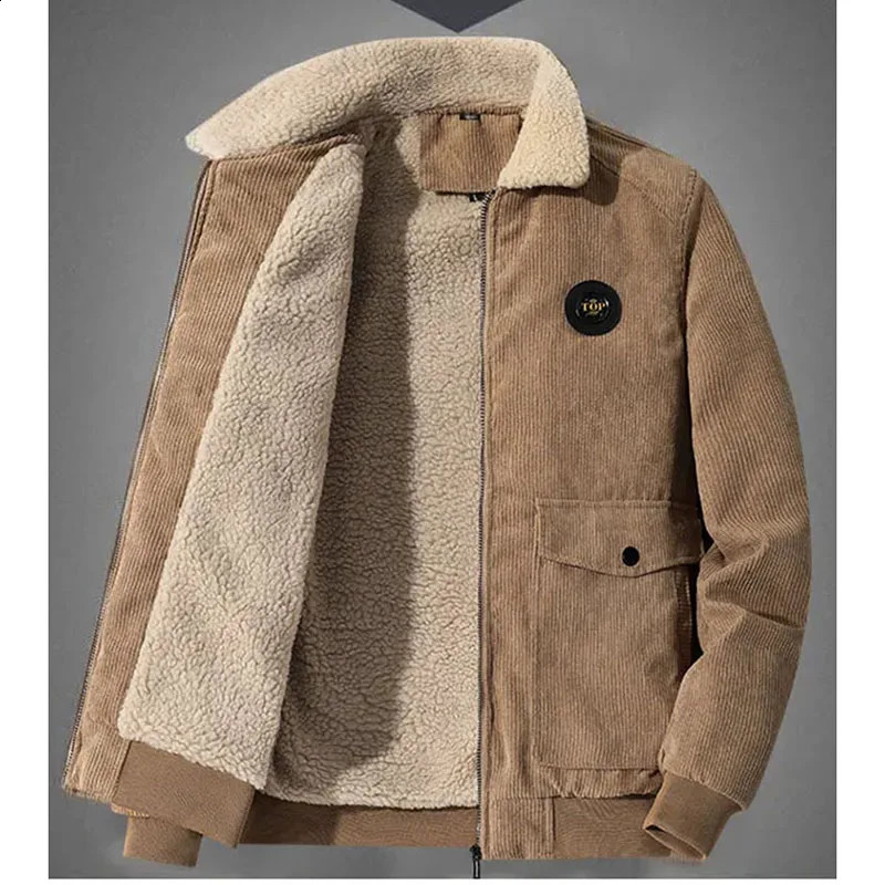 Veste en velours côtelé Traf 2023 Ajout en velours automne et manteau de coton d'hiver Lamb 240822