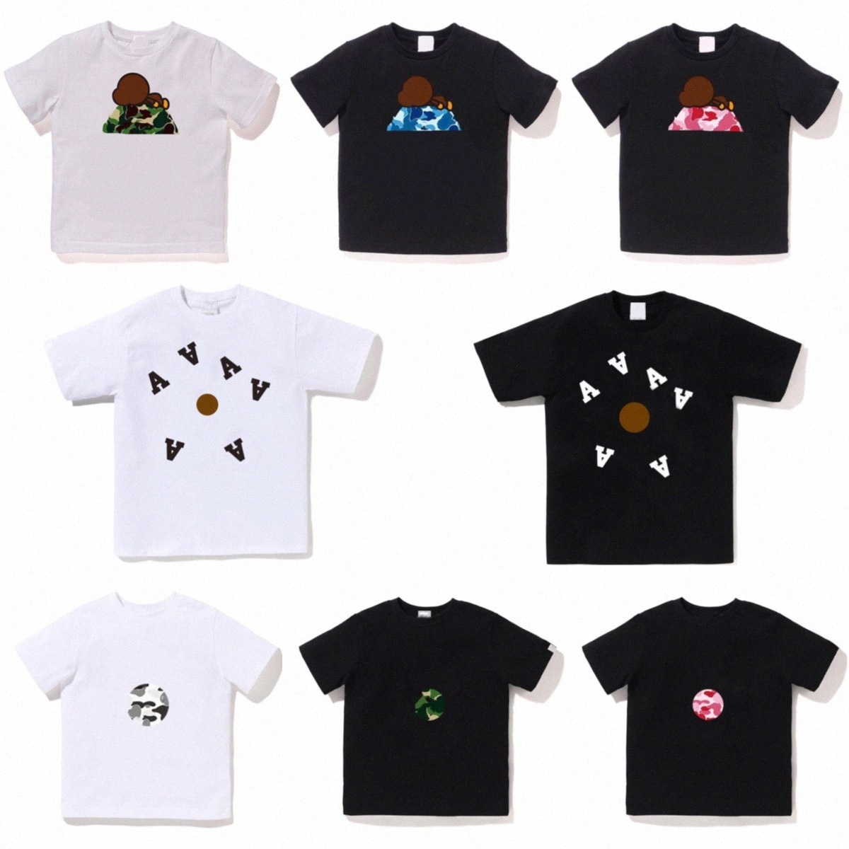 T-shirts pour enfants vêtements de créateurs baby tops garçons pour les filles pour les filles de mode hip hop street tops décontractés d'été