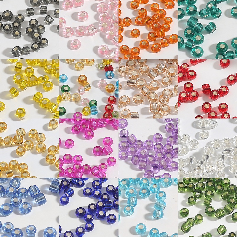 3mm Glass Rice Beads with Silver Fill - Handcrafted Woven Accessories for Necklaces & Bracelets-image-1013995215