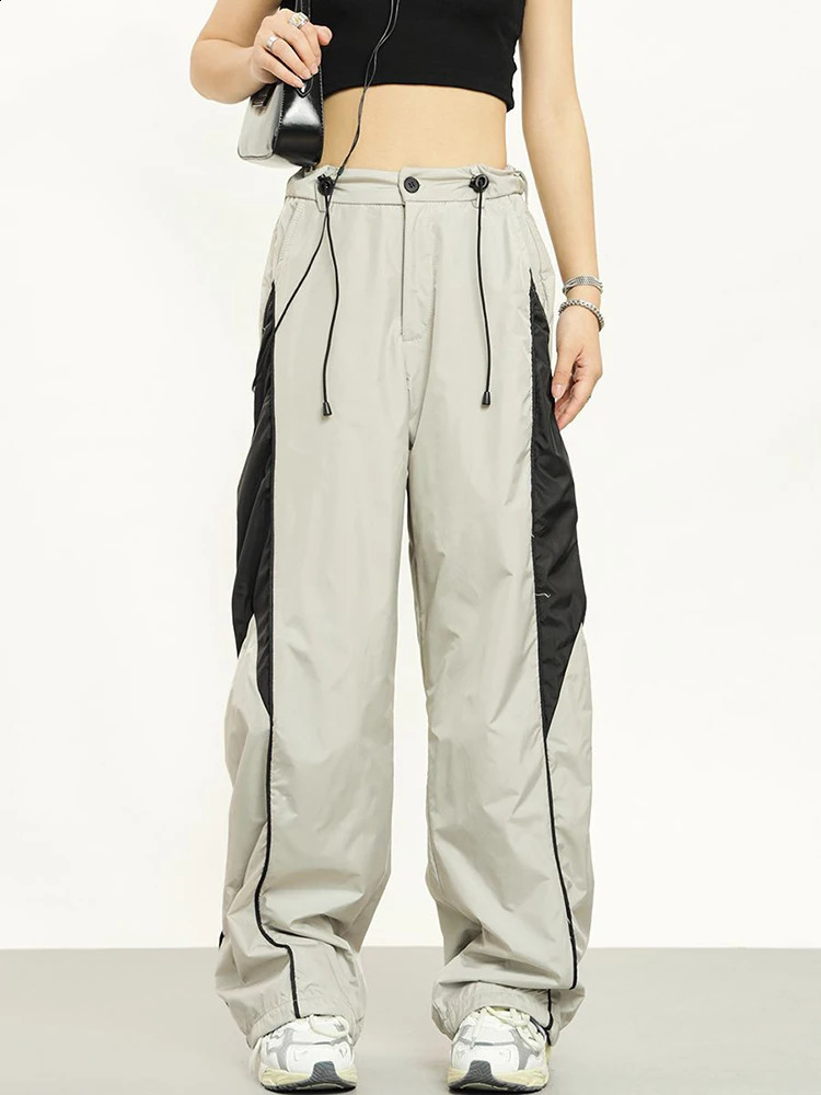 Harajuku oversized cargo pants womens streetwear casual sports mens retro Y2k hip-hop wide leg jogging bag sports pants women 240822