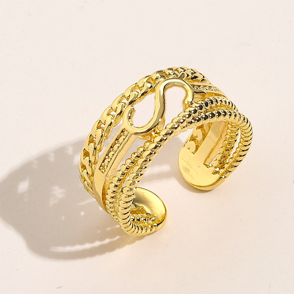 Designer Branded Jewelry Rings Womens 18K Gold Plated Copper Finger Adjustable Ring Women Love Charms Wedding Supplies Luxury Accessories ZG1535-image-761027200