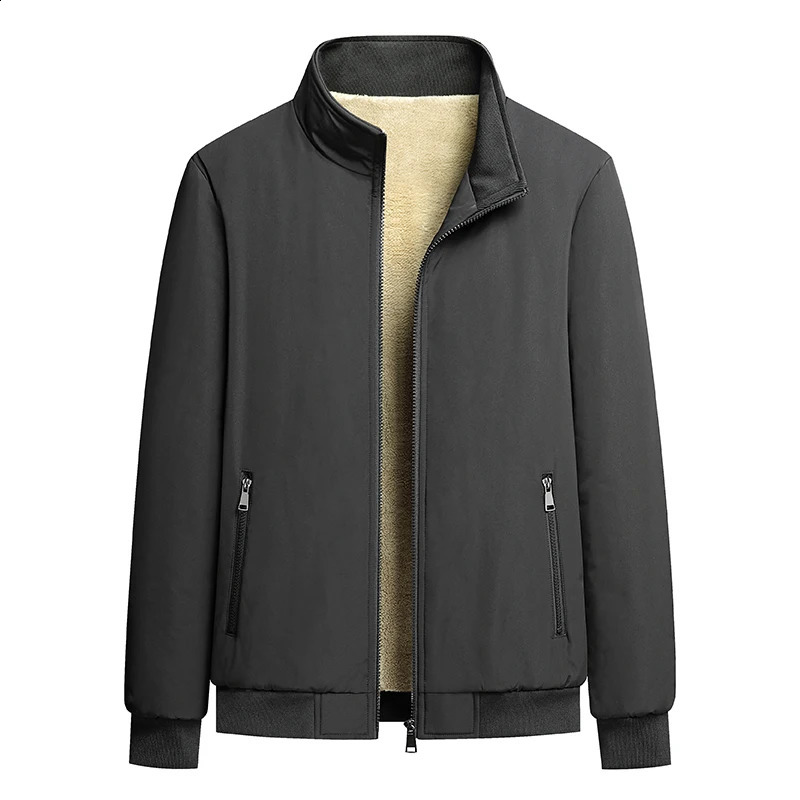 2024 Winter Business Office Jacket Slim Fit Stand Up Collar Simple Outdoor Bicycle Windproof and Plush Thick M8XL 240822