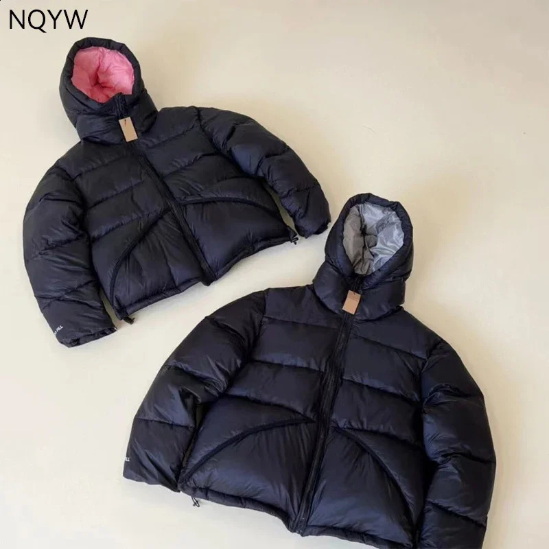 STU High Quality Down Suit Mens Solid Color Versatile Zipper Jacket Winter Fluffy Womens Casual Hooded Short Loose Coat 240823