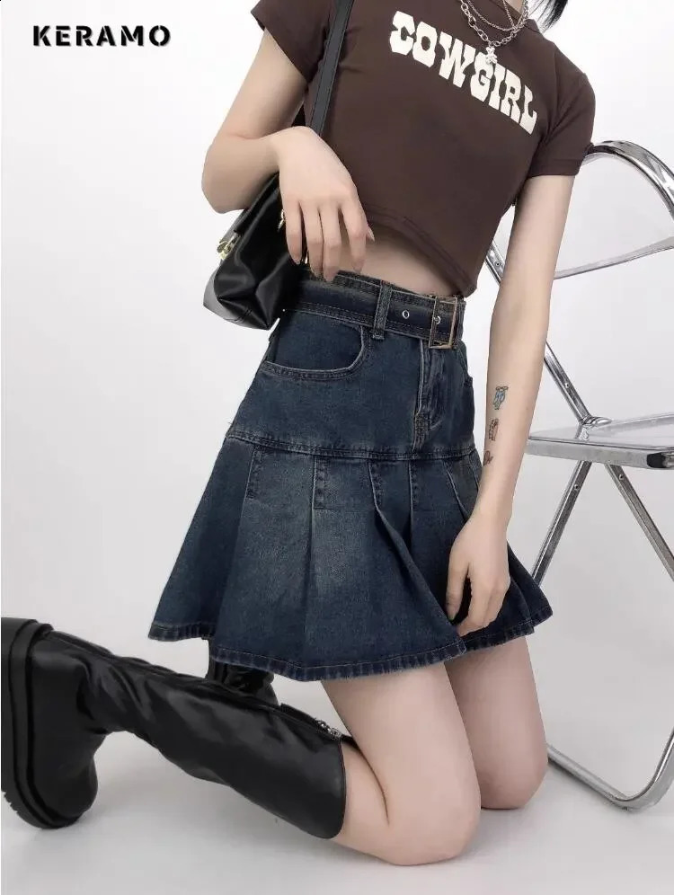Coréen Y2K Style Harajuku High Waist High Street Jeans jupes d'été Femmes sexy