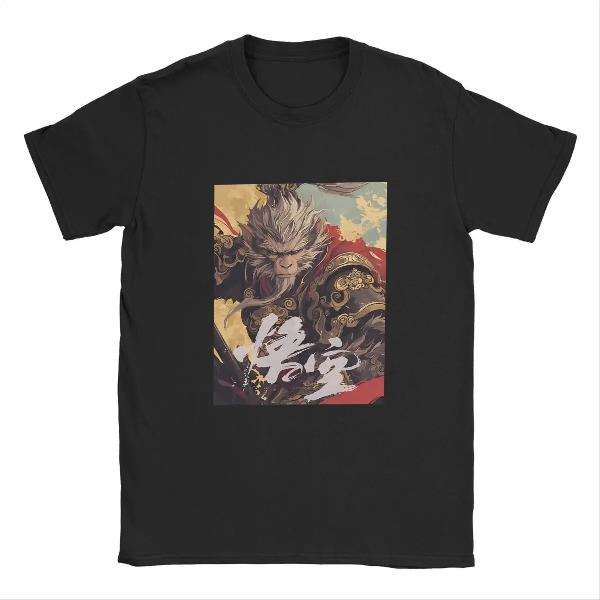 T-shirt d'arts martiaux mythiques noirs pour hommes 100% coton Creative Short Round Nou T-shirt Summer T-shirt 240823