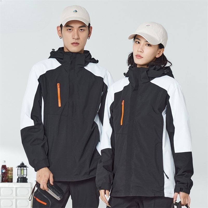 Hardshell Jacket 3in1 Mens and Womens Winter Twopiece Set Removable Windproof Waterproof Warm Thick Ski Work Clothes y240823