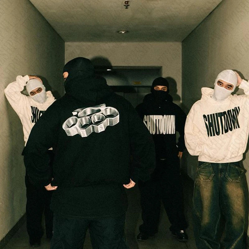 Y2K Harajuku Street Fashion Aesthetics Double sided Printed Mens Sweater Punk Rock Hip Hop Hoodie 2024 Street TWear 240823