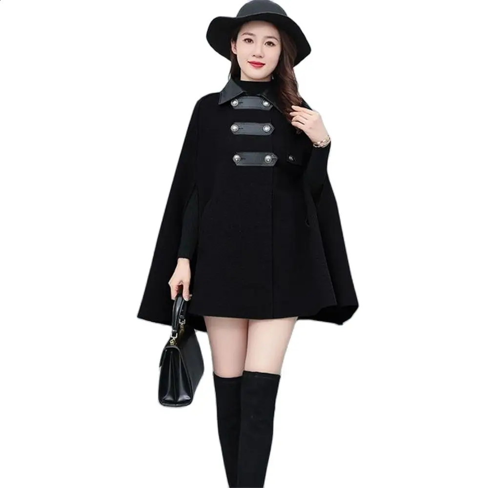 Veste en laine épissée pour femmes Top Collier ouvert SHAOR AUTOMNE Collier ouvert en laine Colaire 240824