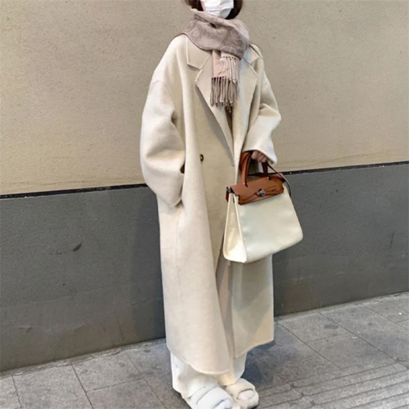 Femmes d'hiver d'automne Perceau de revanche lâche Mabe de vent épaissie Pocke de couleur unie double de couleur solide Y240823
