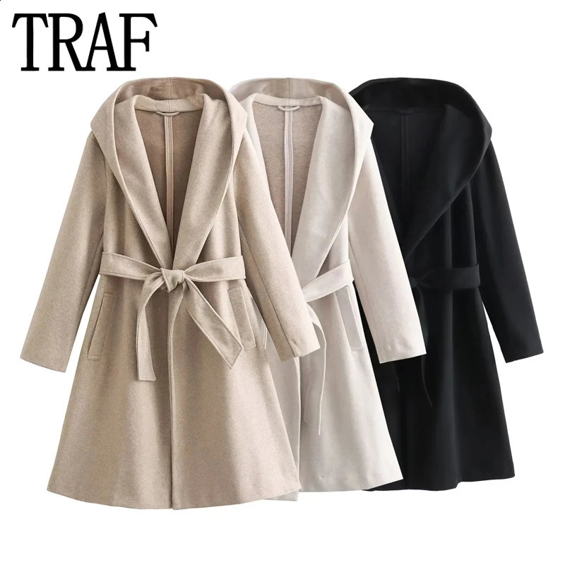 Traf Womens Coat Sweat à sweat Femmes Softs Long Mancheur Auteur d'hiver Femmes Elegant Womens Coat Cardigan 240824