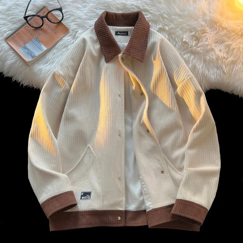 Veste en velours côtelé coréen à la mode