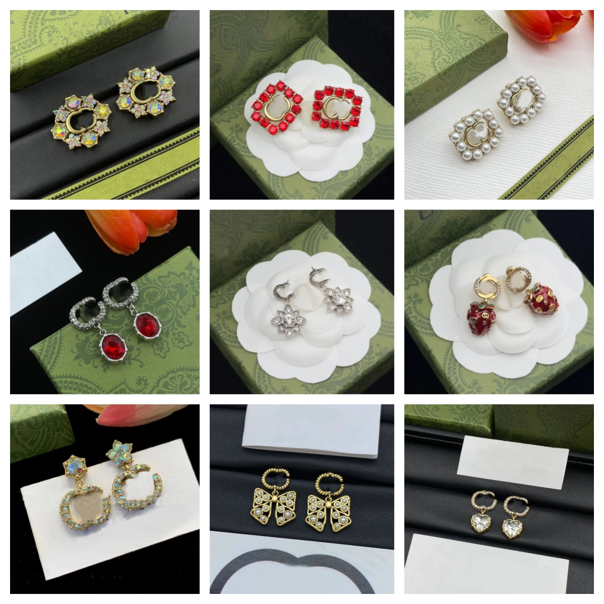 Boucles d'oreilles de créateur Luxury Perle Diamond Slear Boucles d'oreilles pour femmes Stud Party Crystal Engagement de mariage de haute qualit