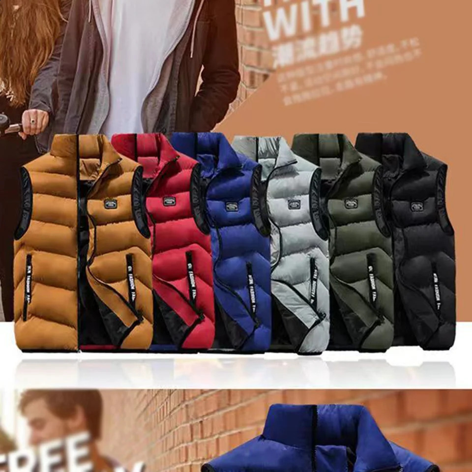 Jacket Women Man Vest Autumn Winter Sleeveless Waistcoat Warm Lightweight Puffer Jacket Female Tops Outwear 8XL Vest Coats 240824