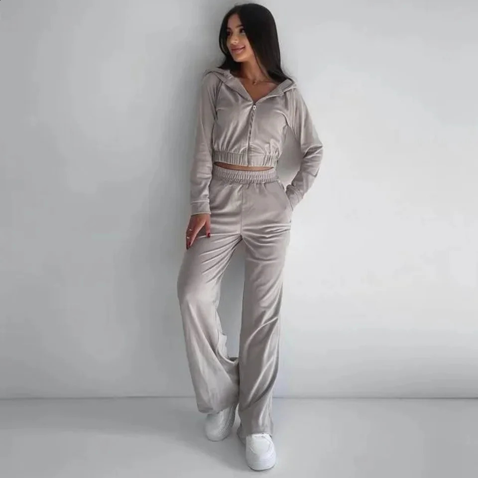 2024 Fashion Set Long Sleeve Mens Comfort Set Silver Fox Velvet Shirt Set Womens 2-piece Set 240823