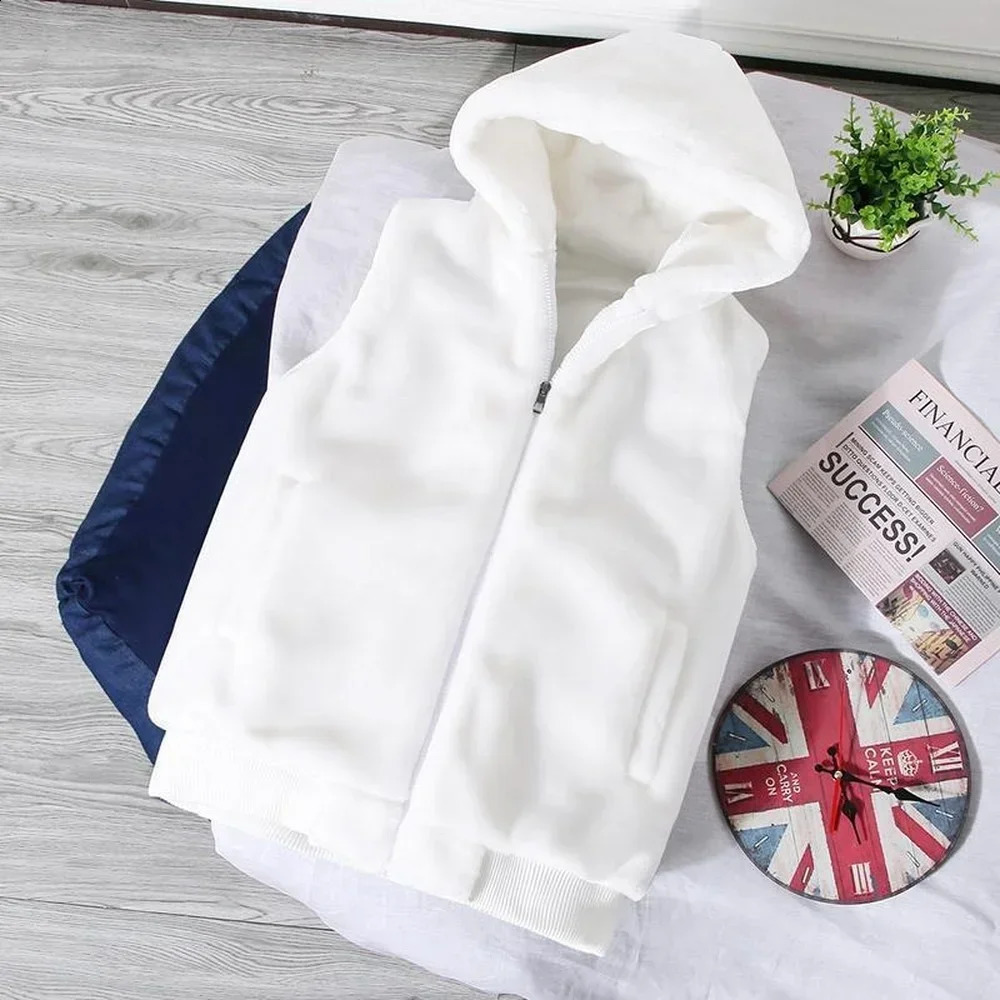 White Wool Vest Jacket Men Autumn Winter Sleeveless Jacket Men Waistcoat Warm Coat Faux Woolen Mens Clothing Trends 240824