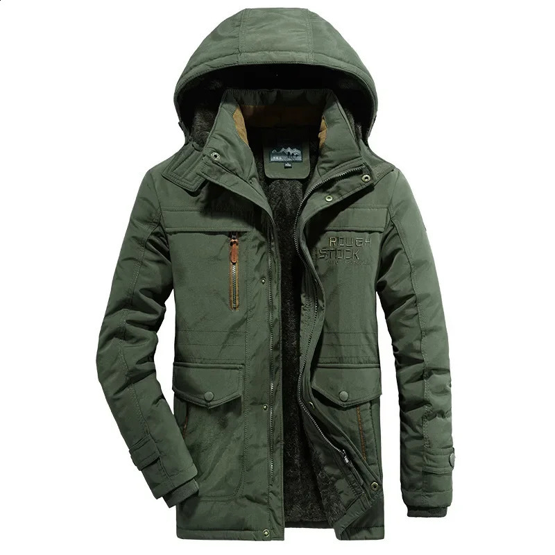 Men Long Winter Coats Hooded Down Jackets Man Fleece Casual Warm Parkas Good Quality Male Cotton Long Trench Coats Size 6XL 240823