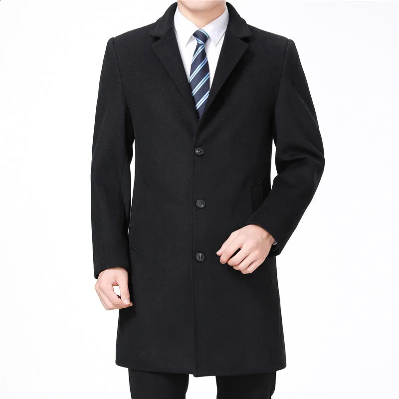 50% discount mens autumn and winter cashmere mens wool blend jacket casual wool jacket 3XL 4XL 240823