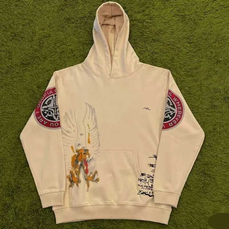 Men's Hoodies Sweatshirts Niche Designer New American Style Hoodie Original Label High Quality Casual Mens UTOPIA Sweatshirt Pulleys Y240824GI8