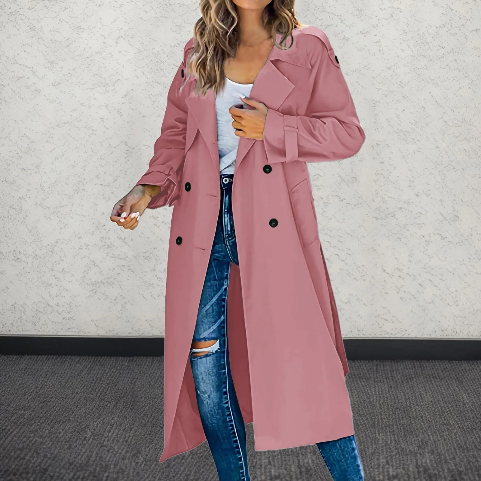 South Korea Autumn Womens Loose Zipper Long Open Sweater Jacket Womens Jacket Winter and Autumn Trench Coat 240824