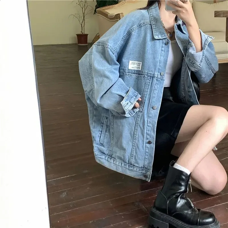 Style denim veste femme en vrac coréen version décontractée polyvalente moyen la longueur de la tendance printemps automne 240823