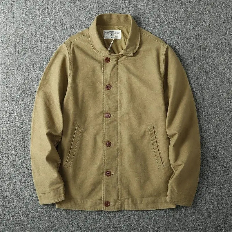 American Retro Lapel Workwear Jackets Fashion Mens Loose Casual High Street Jacket Men Tops Overcoat Male Clothes 240823