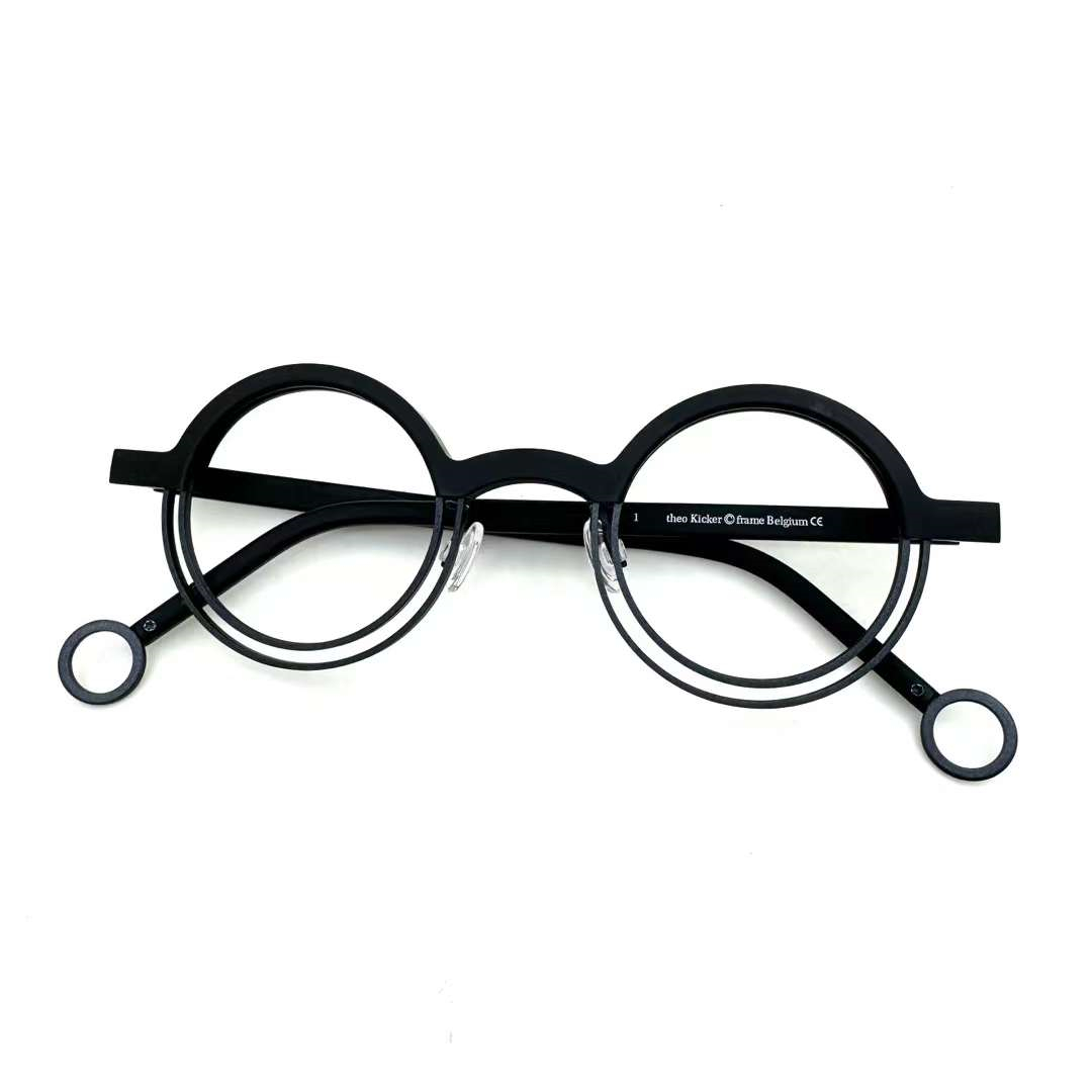 THEO KOKER LEVOIRES OPTIQUES POUR MEN FEMMES FEMMES Rétro Fiche de mode Designer Caté rond détaillée Style d'élasticité