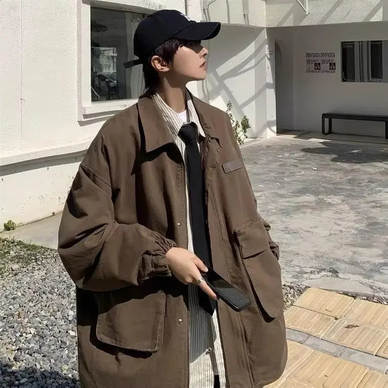 Veste de vêtements de travail en vrac à la mode pour hommes Autumnins Hong Kong Style polyvalent printemps été américain Feel Thrift Store Vêteme