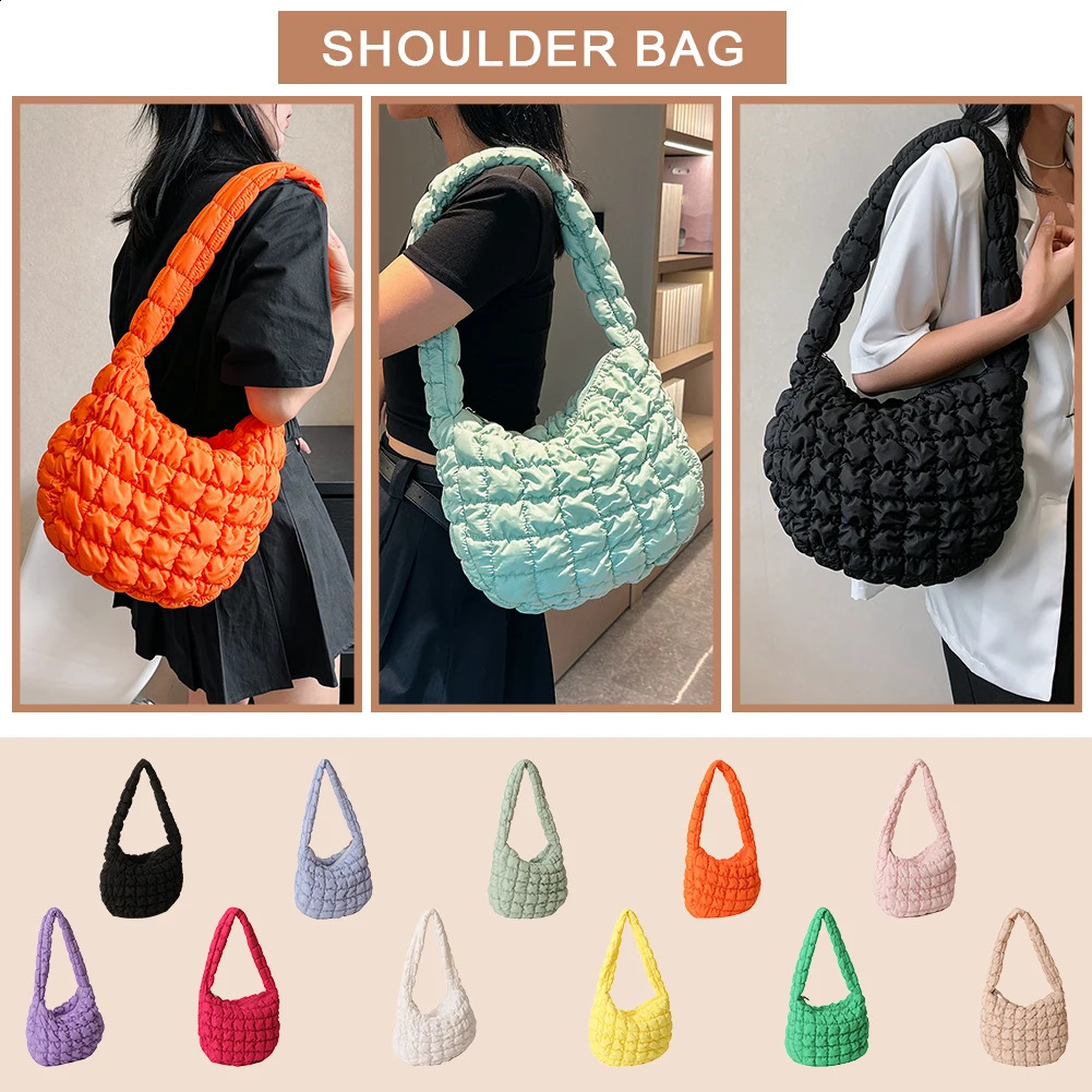 Women Crossbody Bags Quilted Pleated Ladies Shopper Bag Fashion Cloud Large Capacity Temperament Messenger Bag250813