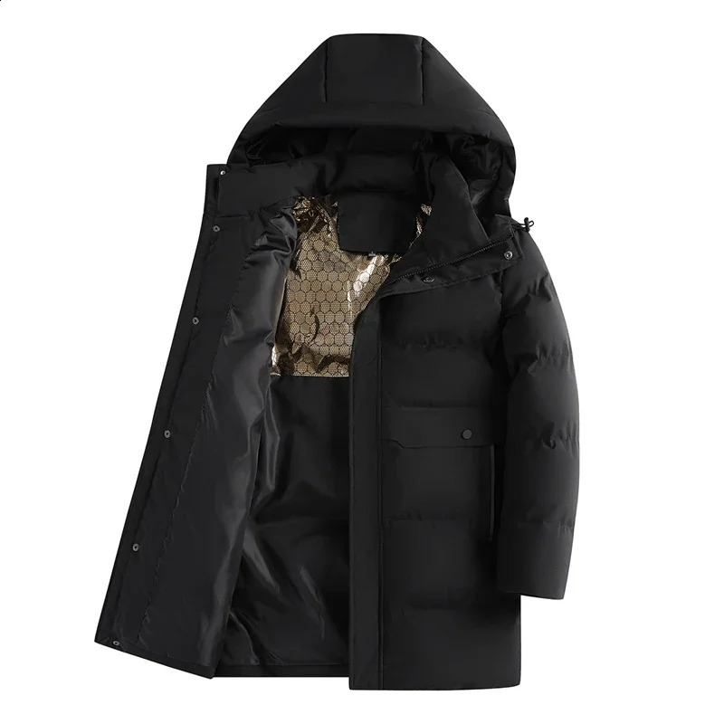 Men Long Parkas Hoodies Outdoor Jackets Waterproof Windproof Fashion Winter Loose Coats Cotton Outwear 240823
