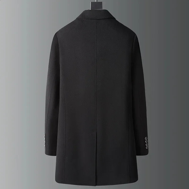 ly arrived fashionable mens wool coat with goose down lining medium length reversible plus size 3XL 4XL 5XL 6XL 7XL 8XL 240823