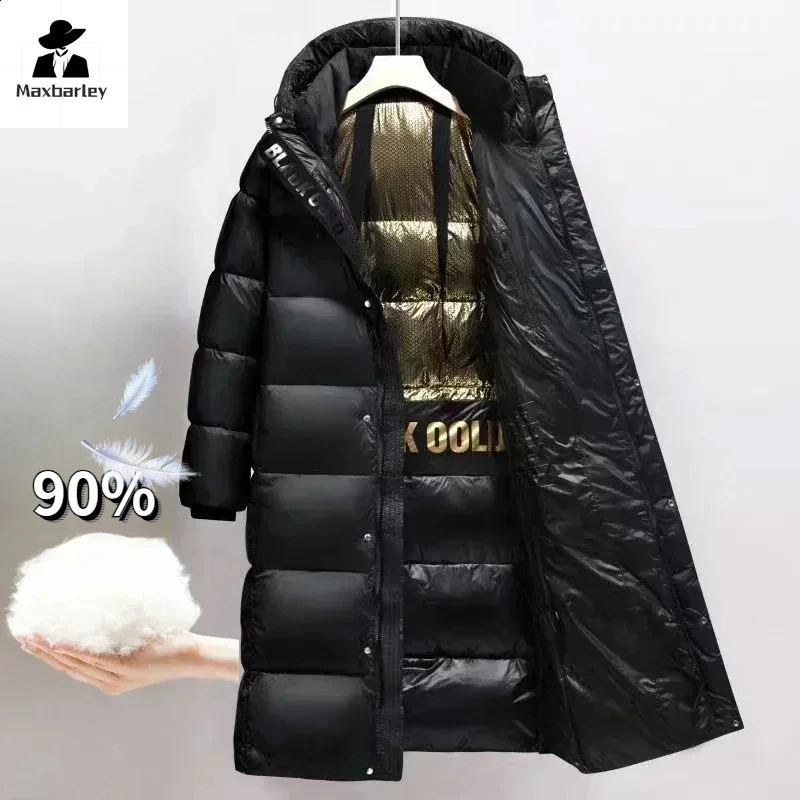 Winter Mens Down Jacket High Quality Thicken Waterproof Thermal Coat Men Lengthened Solid Color Short Hooded Warm Coats 3XL 240823
