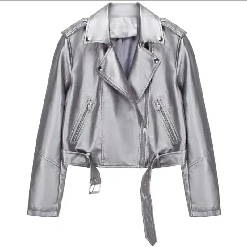 Spring/Autumn Fashion Leather Jacket Ultra Thin Casual Bicycle Jacket with Chaquetas Para Mujer 240824