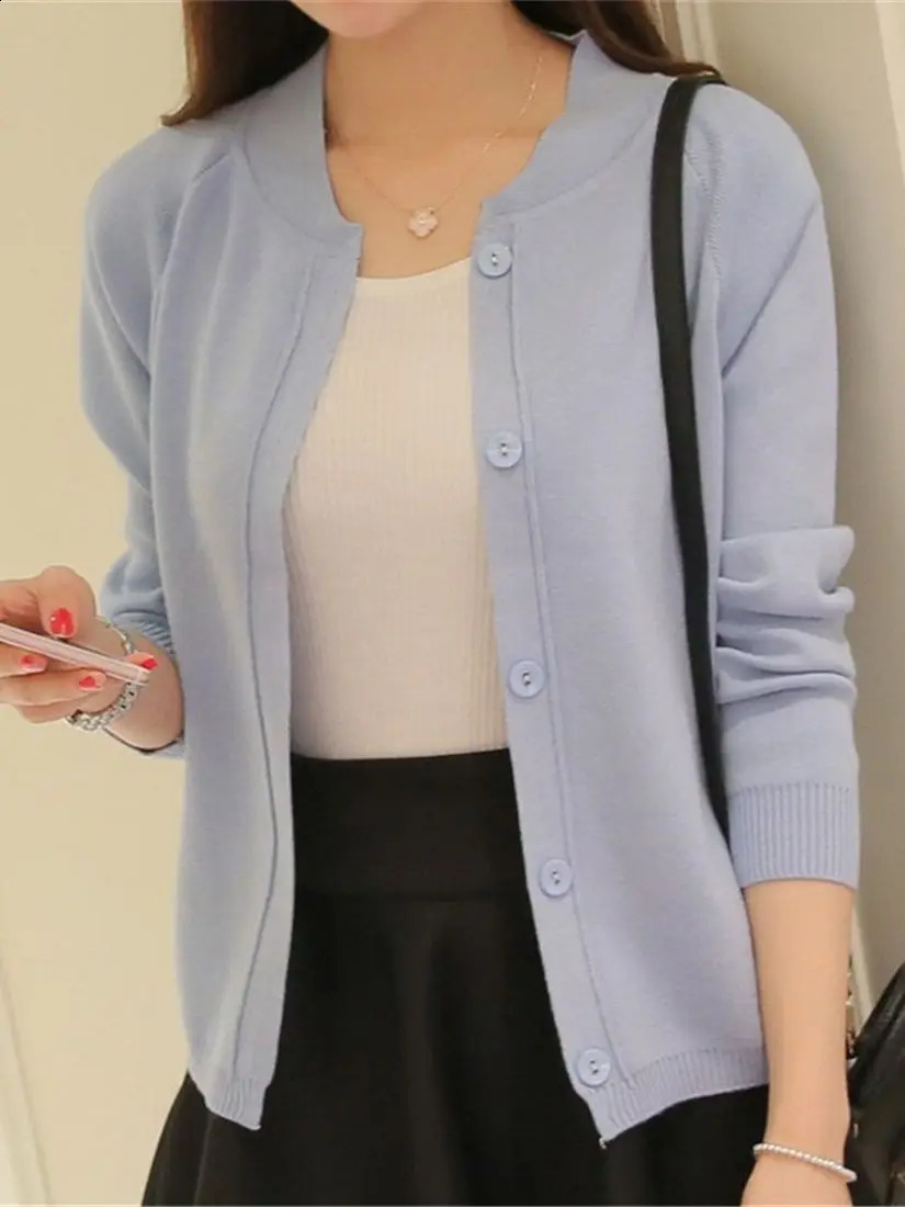 Coréen mode femelle cardigan d'automne d'hiver pull de printemps veste de veste en tricot de bonbon tricot