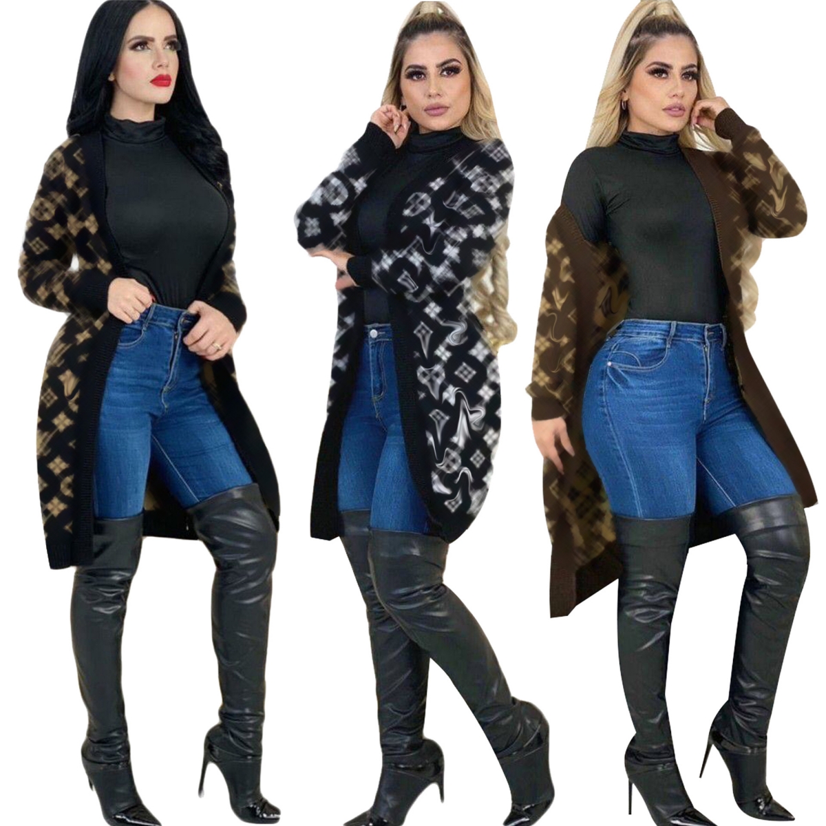 Woolen Sweaters Knit Cardigan Women Open Stitch Cardigans Coats Outerwear Free Ship