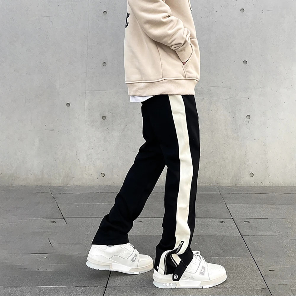 Casual pants mens street clothing striped Pantalones elastic waist street fashion autumn Y2k ultra-thin retro jogging suitable for summer Trousers 2