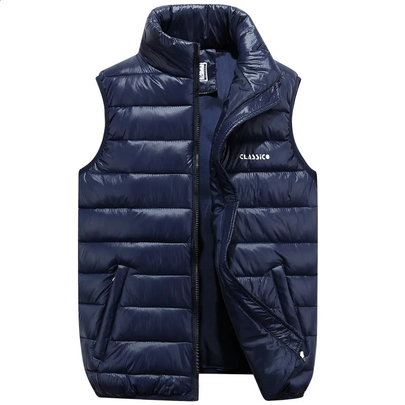 Gilets hommes veste sans manches veste d'hiver mode décontractée mince solide coton rembourré gilet épaissir manteaux chauds 4 couleurs 6XL 24082