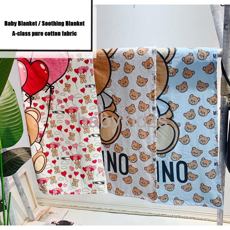 Designer Baby Toddlers Blankets Hat Boy Girl Children Luxury Knitted Jacquard Kids Air Conditioner Cotton Soothing Blanket Mattress Carriage Swad-image-1014506309